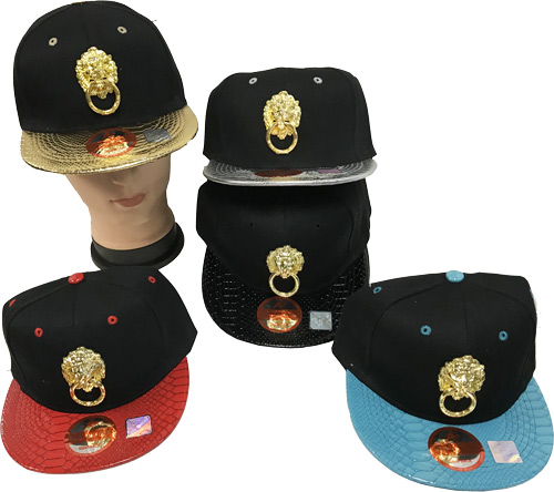 Wholesale Snap Back Flat Bill 3D Metal LION Logo