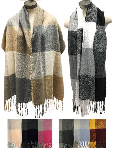 Wholesale Large Plaid Thick Winter SCARVES Assorted