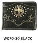 Wholesale Ostrich Pattern Cross WESTERN Bilfold Wallet Black