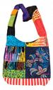 Wholesale Tie Dye Cotton Hobo Bag with FLOWER Artwork Fringe