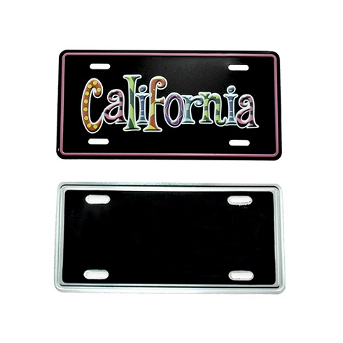 Black Background ''CALIFORNIA ''  LICENSE PLATE Fridge Magnet