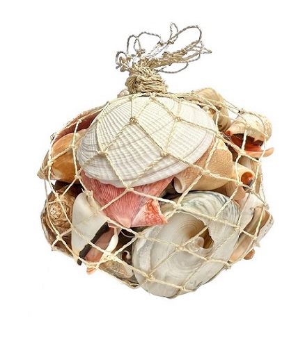 Sea Shells In Hanging Abaca Net BAGS