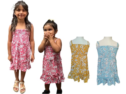 Flower Pattern Children DRESSes (S, M SIZE)