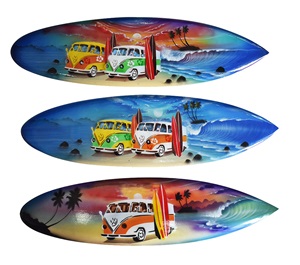 Hand Painted Twinkie Bus Wooden Surf Board Wall Decor