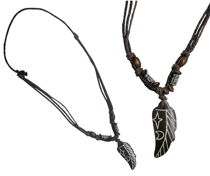 ''Leaf '' Bone Adjustable Pendant NECKLACE