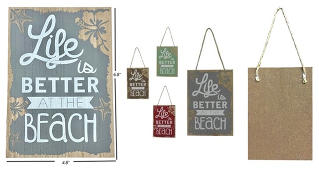 ''Life Is Better At The Beach'' Wood  Wall Decor SIGNs