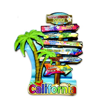 California Palm Tree Seaside Destination SIGN 3D  Magnet