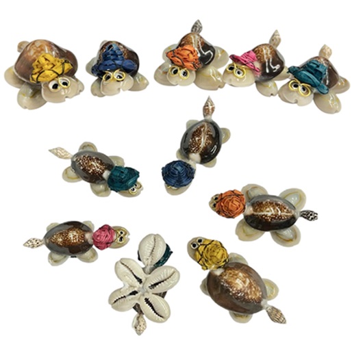 Mini Cowry Shell Turtle Figurine Decor