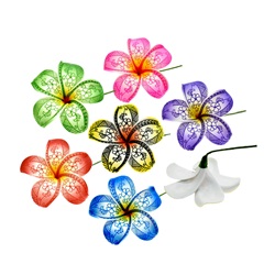 TATTOO Plumeria Fimo Flower Hair Sticks