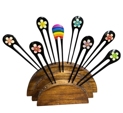 Wooden Hair Picks DISPLAY RACK