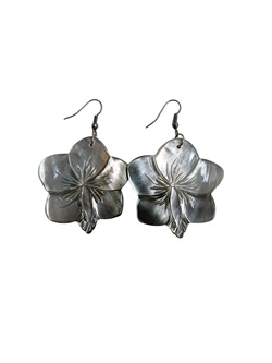 Mother Of Pearl Hibiscus EARRINGS