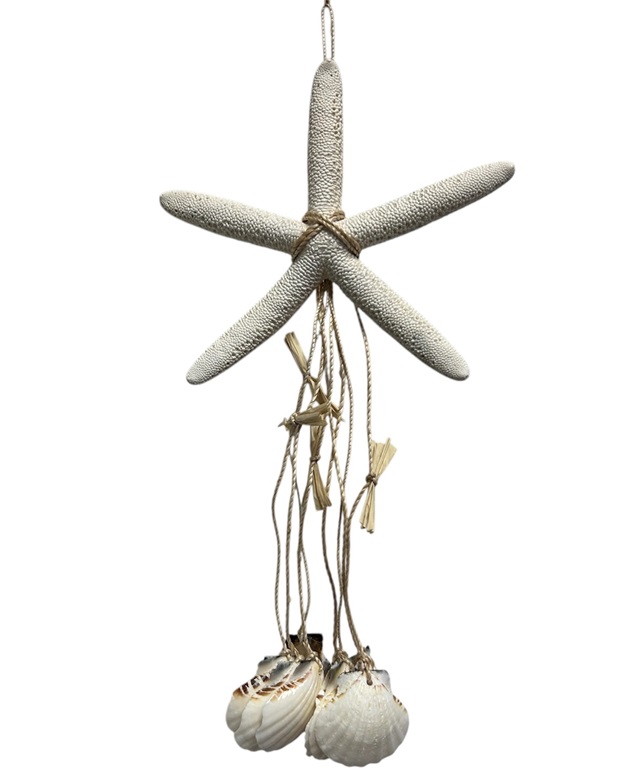 White Star Fish WIND CHIME With Sea Shells