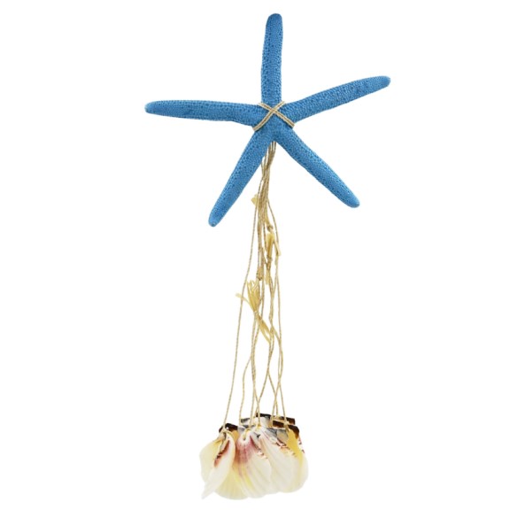 Turquoise Star Fish WIND CHIMES With Sea Shells