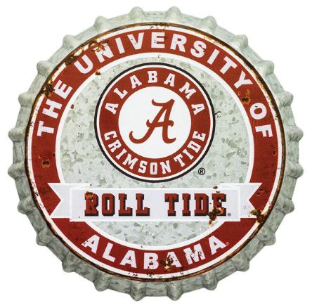 Alabama Crimson Tide Distressed Bottle Cap Sign