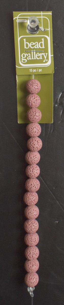 Light Pink Lava Round Beads - Large
