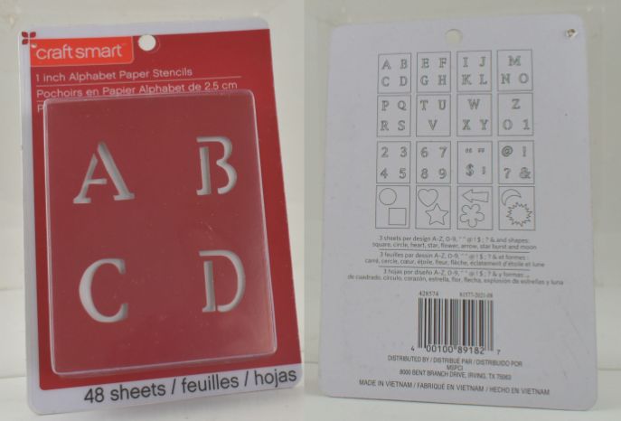 Alphabet Paper Stencils - 48 SHEETS