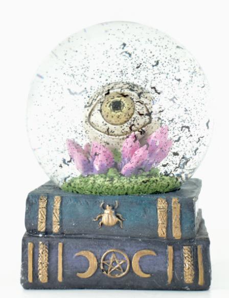 Touch of Nature 6.25'' Resin Globe with Eyeball and Purple Gems