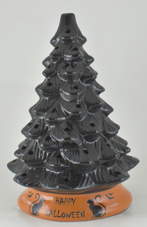 14.5'' Black Happy HALLOWEEN Ceramic Tree