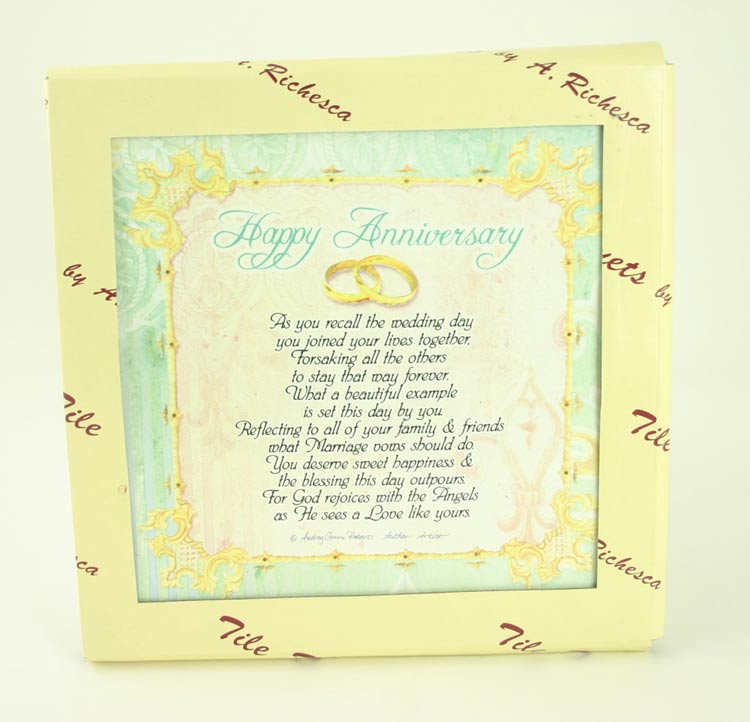 A. RichescA HAppy AnniversAry TILE Trivet