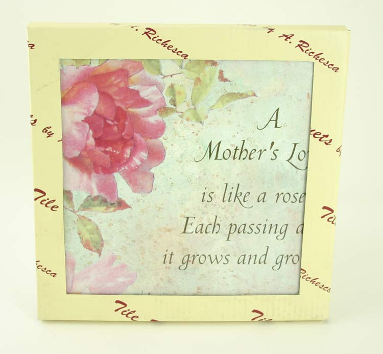 A. RichescA A Mother's Love is LiKe A Rose TILE Trivet