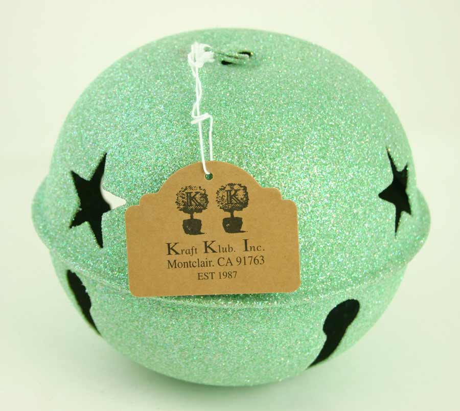 Green Metal Glitter Jingle BELL 7''