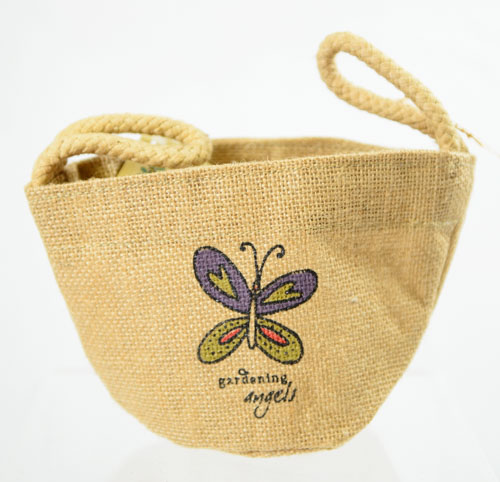 Jozie B Groovy World Gardening Angel Butterfly Jute BAG 5'' x 8''