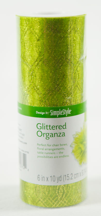 Organza Glitter Lattice Green