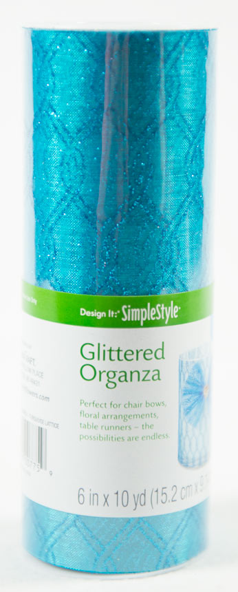 Organza Glitter Lattice Turquoise