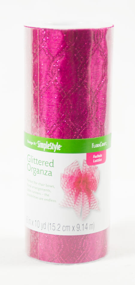 Organza Glitter Lattice Fuchsia