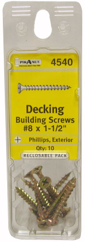 Pik-A-Nut #8 Decking Building SCREWS - Pack of 10