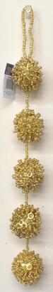 Tassel Ornament GOLD Beaded with Sequins