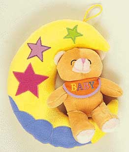 PLUSH Baby Rattles  - Moon With Teddy Bear