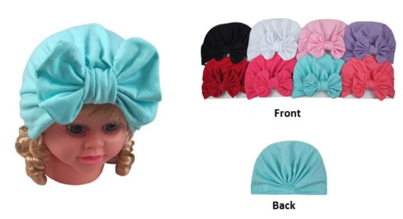 Turbans For Toddlers -  Bow Design - ASSORTED Colors