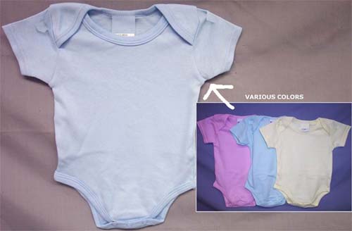 ''Super Baby''  Onesies -  SHORT Sleeves - Color. Sizes: 12-24 Mos.