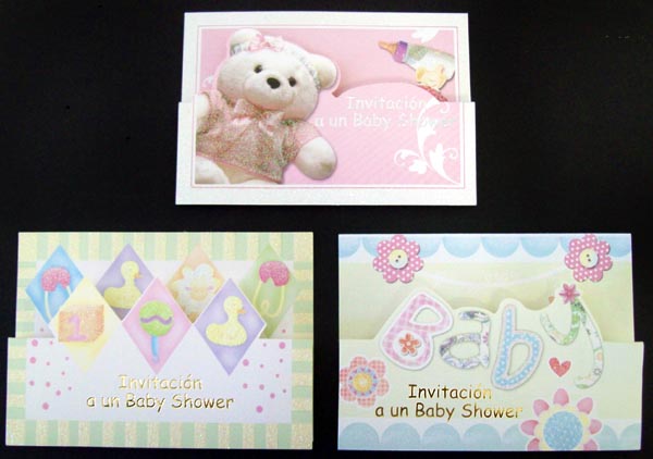 Invitation Cards With Glitter ........ Baby Shower (Spanish)