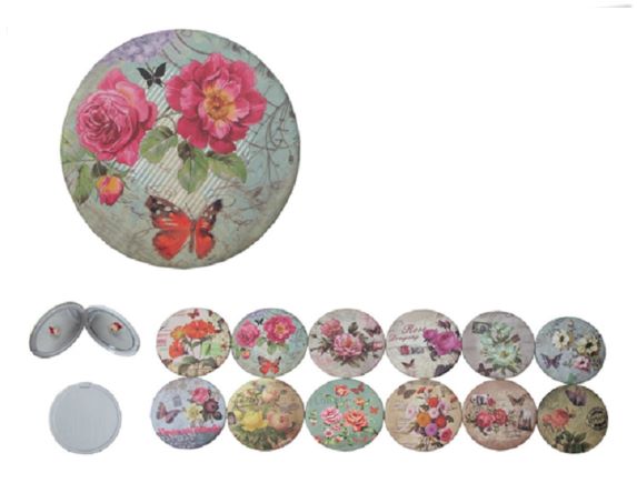 Compact MIRRORs Cosmetic MIRRORs - Assorted Flowers & Butterflies