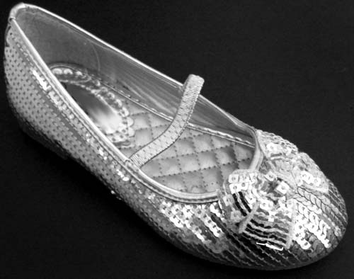 Girls Sequined SHOES - Silver  Color (Sizes: 8 Thru 3)