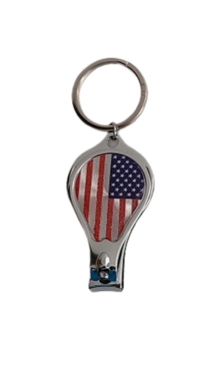 USA Metal Key Chains, Bottle Opener & NAIL Clipper (75736-240)