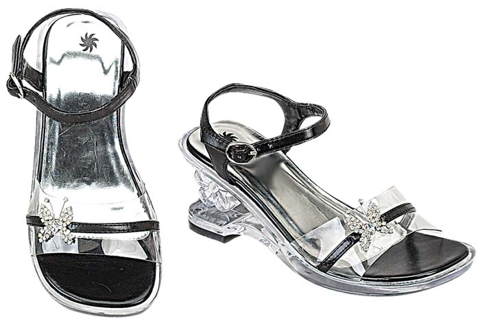 Girls Jewelled  SHOES - Black  Color  - (Sizes: 9-4)
