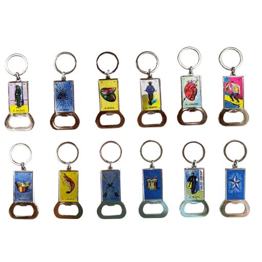 Loteria Key Chain & Bottle Opener Combo - 12 Assorted Styles