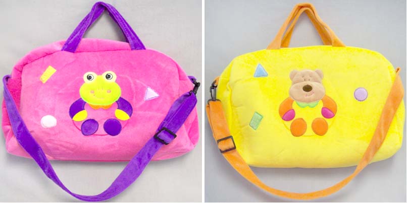 PLUSH Diaper Bags With Appliques  ( # 9586)