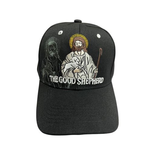 The Good Shepherd Christian BASEBALL Cap Embroidered Black