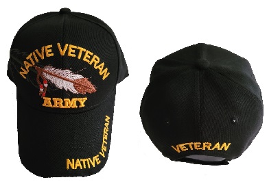 Native Veteran Native Pride Embroidered Baseball CAP - ARMY