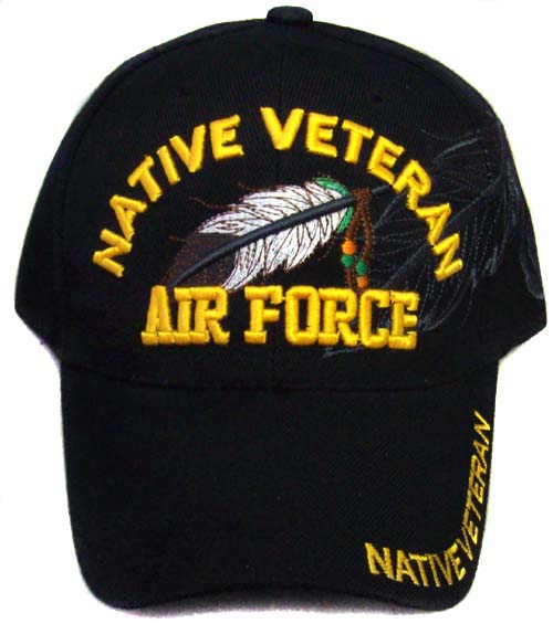 Native Veteran -  Air Force Native Pride Baseball CAPS - Black