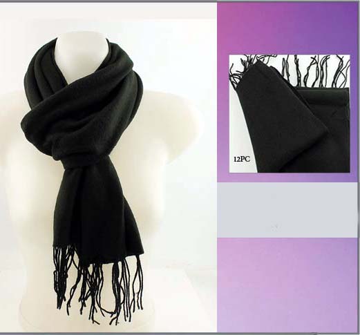 Winter SCARVES With Fringes For Women - Black  Size: 61'' x 12''