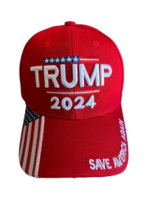 Trump 2024 Save America Again Embroidered Baseball Cap - Red