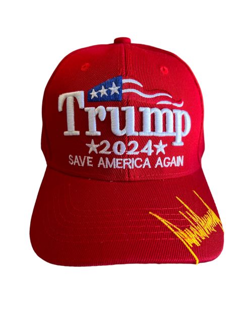 Trump 2024 Save America Again Embroidered BASEBALL CAPs - Red