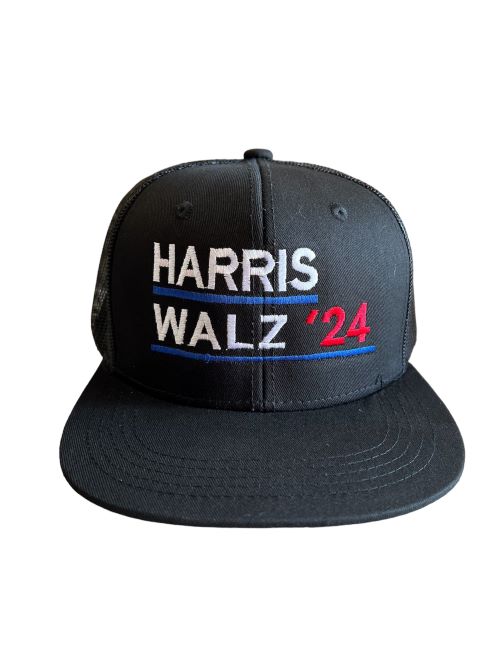 Harris Walz 24 Embroidered Baseball CAP Black Color