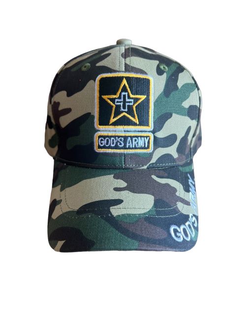 God's ARMY Christian Baseball CAPs  Embroidered - Green Camo