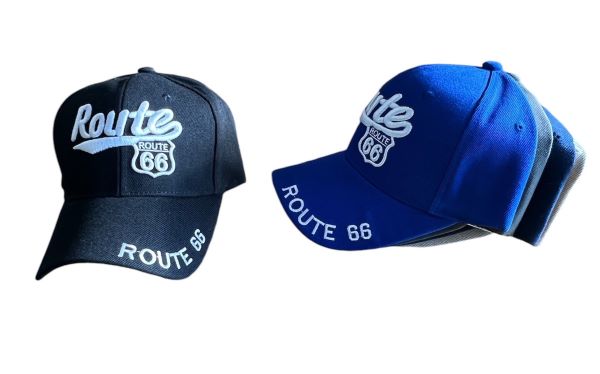 Route 66 Embroidered Baseball CAPS - Assorted Colors